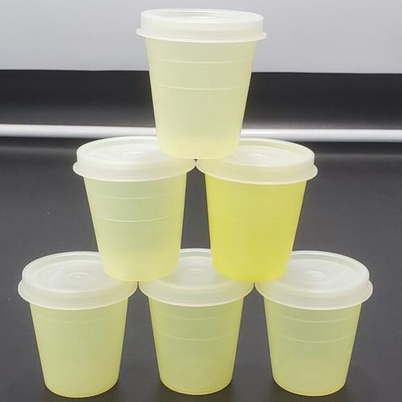Vintage Tupperware Midget 2 Oz, Yellow w/lids, Set of 6 - Picture 1 of 4